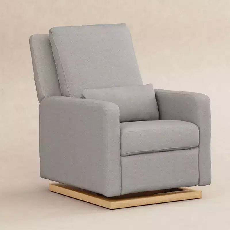 Poltrona reclinabile e a dondolo elettronica Babyletto Sigi con porta USB | Base in legno chiaro