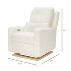 Poltrona reclinabile e a dondolo elettronica Babyletto Sigi con porta USB | Base in legno chiaro