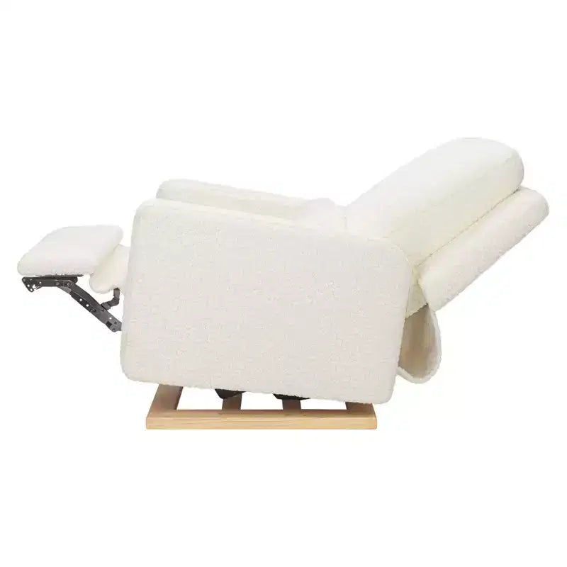 Poltrona reclinabile e a dondolo elettronica Babyletto Sigi con porta USB | Base in legno chiaro