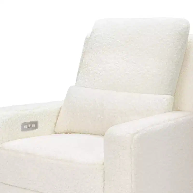 Poltrona reclinabile e a dondolo elettronica Babyletto Sigi con porta USB | Base in legno chiaro