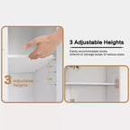 Libreria Alta 180cm con Anta, 3 Cassetti e Ripiani Aperti, Armadio Contenitore in Legno a 6 Livelli per Ufficio, Soggiorno, Camera da Letto