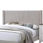 Letto matrimoniale Queen size Royal Hampton con testiera trapuntata, rivestimento in iuta marrone, legno