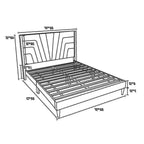 Letto matrimoniale Queen size Royal Hampton con testiera trapuntata, rivestimento in iuta marrone, legno