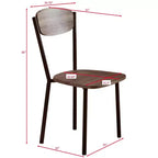 Okak Set da pranzo industriale di 5 pezzi, tavolo e sedie con schienale per sala da pranzo, ristorante, set da pranzo in metallo e legno per cene in famiglia