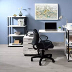 HomeStock Scaffali angolari in plastica bianca a 3 livelli, 86 cm di altezza