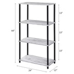 HomeStock Scaffali angolari in plastica bianca a 3 livelli, 86 cm di altezza