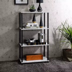 HomeStock Scaffali angolari in plastica bianca a 3 livelli, 86 cm di altezza