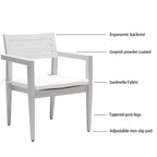 Set di 4 sedie da pranzo, sgabelli da pranzo da esterno in alluminio, design con gambe affusolate, adatti per cortili, balconi e giardini