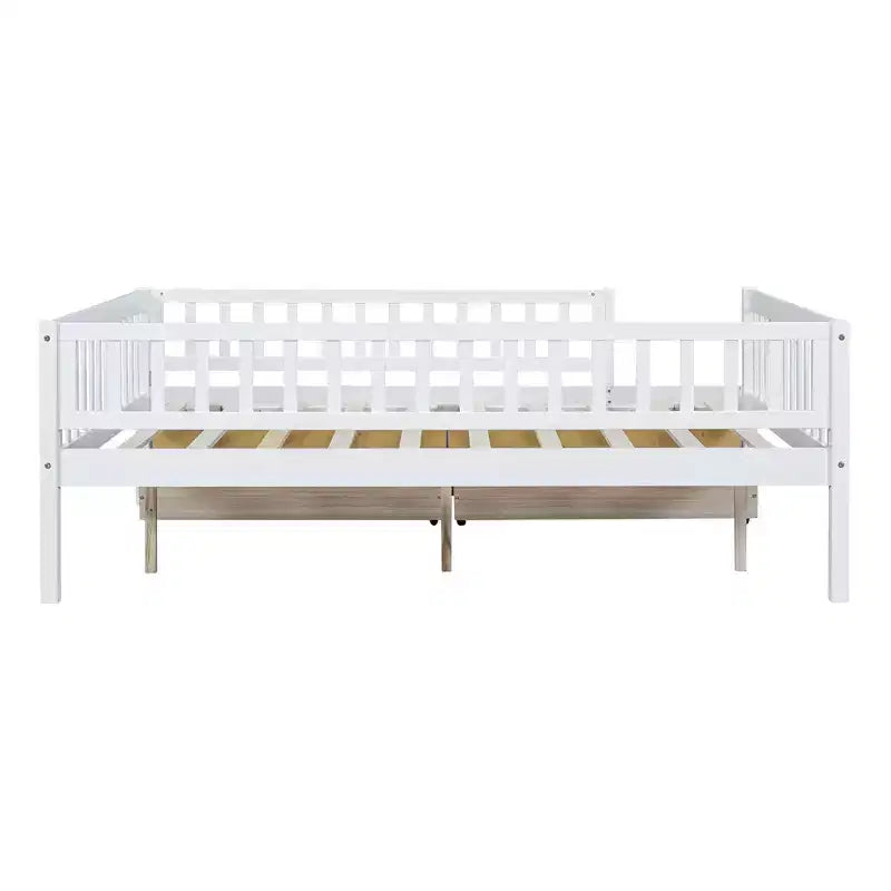 Luxystar Letto a giorno a grandezza naturale in legno con due cassetti per la camerata dei bambini e la camera degli ospiti