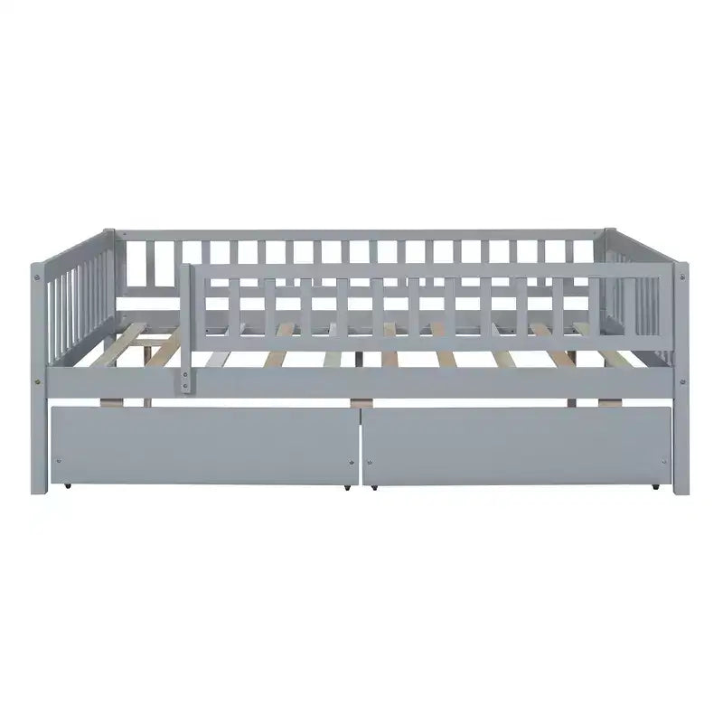 Luxystar Letto a giorno a grandezza naturale in legno con due cassetti per la camerata dei bambini e la camera degli ospiti