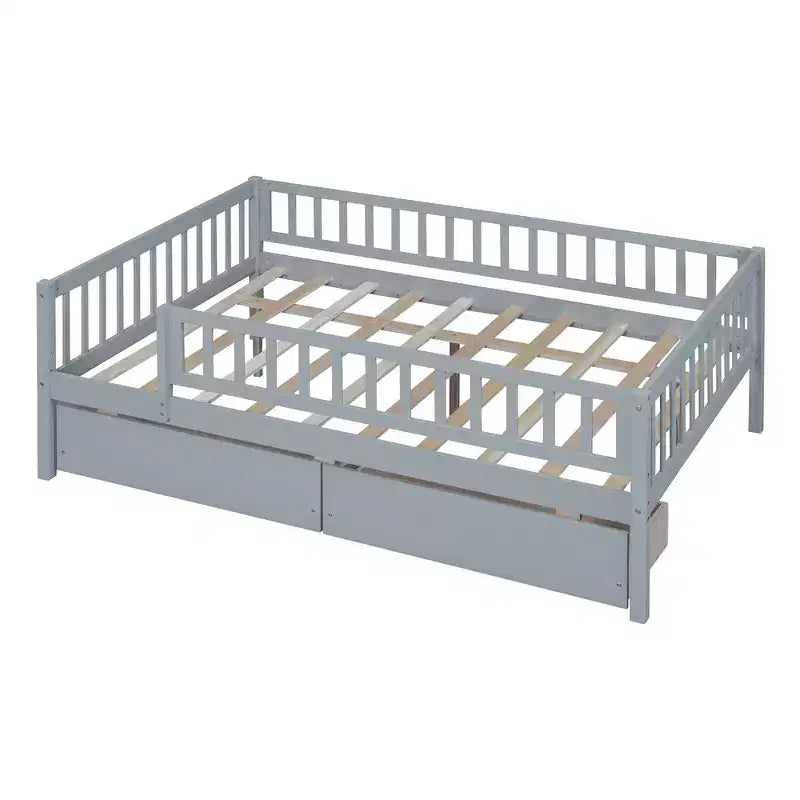 Luxystar Letto a giorno a grandezza naturale in legno con due cassetti per la camerata dei bambini e la camera degli ospiti