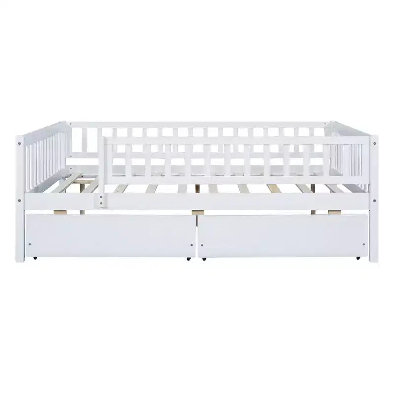 Luxystar Letto a giorno a grandezza naturale in legno con due cassetti per la camerata dei bambini e la camera degli ospiti