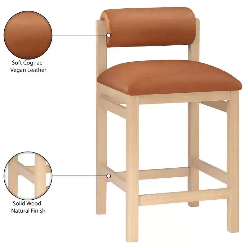Sgabello da bancone Meridian Furniture, rivestito in ecopelle Roundhill
