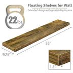 Sorbus Confezione da 3 Mensole Fluttuanti da Parete da 140 cm - per Bagno, Decorazione Murale per Camera da Letto, Cucina, Soggiorno, Contenitore per Libri