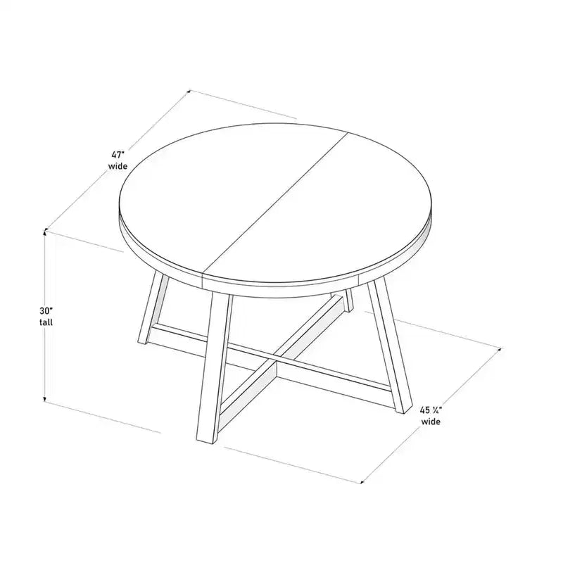 Tavolo da pranzo rotondo classico (47in / 1194mm)
