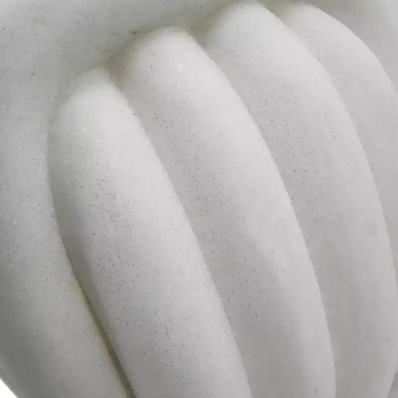 Sgabello Decorativo con Nodo per l'Arredamento della Casa - Ottomana dal Design Moderno Ispirato all'Arte, Perfetta per Toilette, Camera da Letto e Soggiorno - 18, Bianco