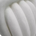 Sgabello Decorativo con Nodo per l'Arredamento della Casa - Ottomana dal Design Moderno Ispirato all'Arte, Perfetta per Toilette, Camera da Letto e Soggiorno - 18, Bianco