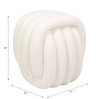 Sgabello Decorativo con Nodo per l'Arredamento della Casa - Ottomana dal Design Moderno Ispirato all'Arte, Perfetta per Toilette, Camera da Letto e Soggiorno - 18, Bianco