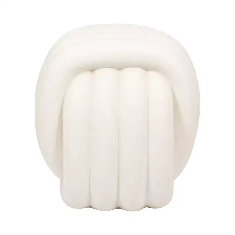 Sgabello Decorativo con Nodo per l'Arredamento della Casa - Ottomana dal Design Moderno Ispirato all'Arte, Perfetta per Toilette, Camera da Letto e Soggiorno - 18, Bianco