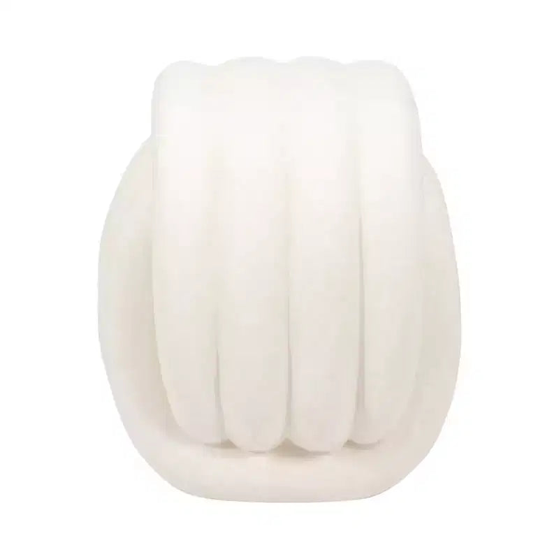Sgabello Decorativo con Nodo per l'Arredamento della Casa - Ottomana dal Design Moderno Ispirato all'Arte, Perfetta per Toilette, Camera da Letto e Soggiorno - 18, Bianco