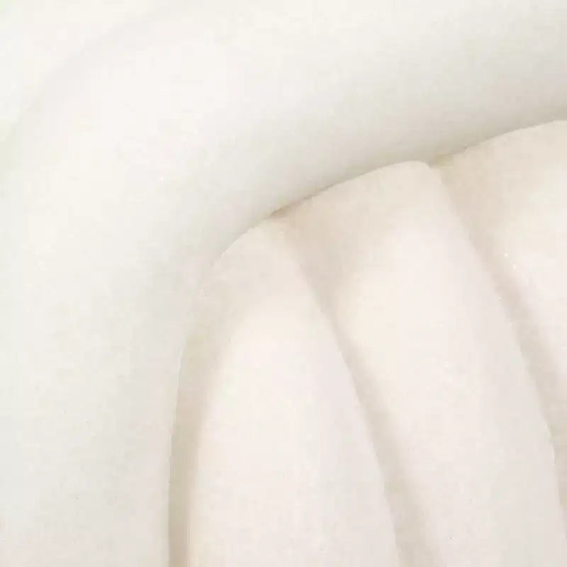 Sgabello Decorativo con Nodo per l'Arredamento della Casa - Ottomana dal Design Moderno Ispirato all'Arte, Perfetta per Toilette, Camera da Letto e Soggiorno - 18, Bianco