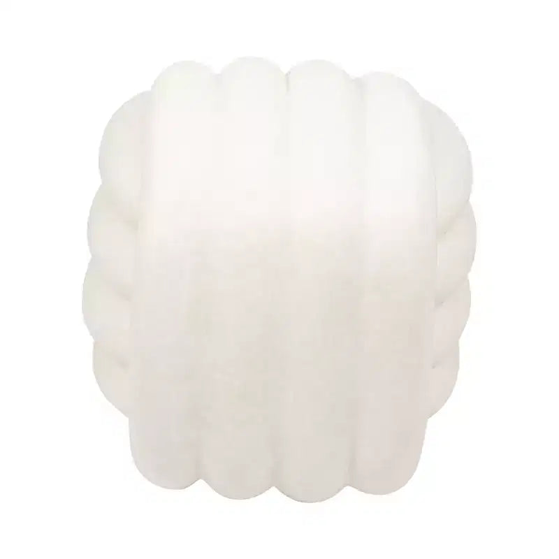 Sgabello Decorativo con Nodo per l'Arredamento della Casa - Ottomana dal Design Moderno Ispirato all'Arte, Perfetta per Toilette, Camera da Letto e Soggiorno - 18, Bianco
