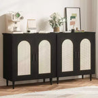 Credenza da Buffet per Cucina con Rattan, Mobile Contenitore con Ampio Spazio