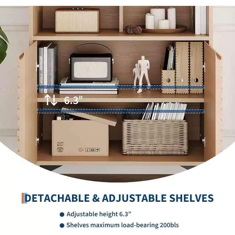 Mobiletto da caffè rustico, Credenza da cucina con cassetto e ripiani regolabili