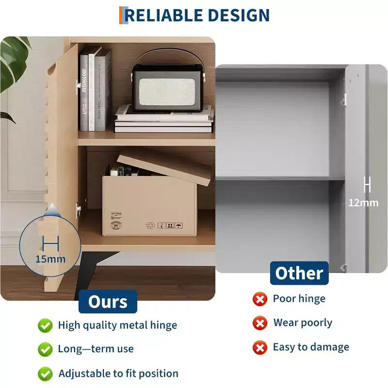 Mobiletto da caffè rustico, Credenza da cucina con cassetto e ripiani regolabili