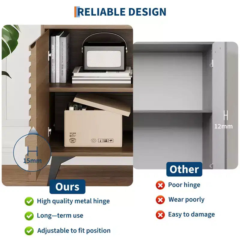 Mobiletto da caffè rustico, Credenza da cucina con cassetto e ripiani regolabili