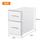 Cassetti da Esterno per Cucina a 3 Livelli con Portasciugamani di Carta - Cassetto di Accesso per Cucina a Filo in Acciaio Inox con Maniglia Scanalata