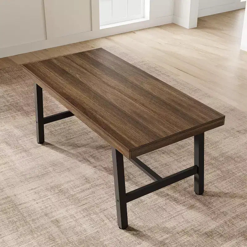 Tavolo da pranzo GustoWave da 160 cm per 4-6 persone, tavolo da cucina rettangolare con finitura in legno e struttura in metallo
