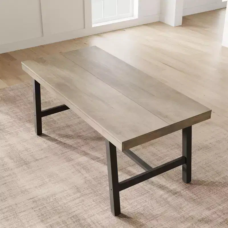 Tavolo da pranzo GustoWave da 160 cm per 4-6 persone, tavolo da cucina rettangolare con finitura in legno e struttura in metallo
