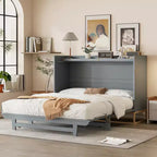 Letto a scomparsa Queen Murphy Bed con gambe dorate, letto a scomparsa Queen Size con armadio per camera degli ospiti o ufficio