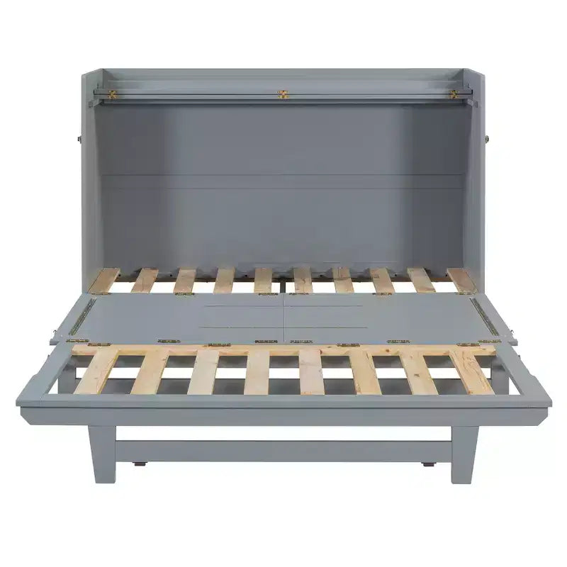 Letto a scomparsa Queen Murphy Bed con gambe dorate, letto a scomparsa Queen Size con armadio per camera degli ospiti o ufficio