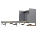 Letto a scomparsa Queen Murphy Bed con gambe dorate, letto a scomparsa Queen Size con armadio per camera degli ospiti o ufficio