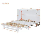 Letto a scomparsa Queen Murphy Bed con gambe dorate, letto a scomparsa Queen Size con armadio per camera degli ospiti o ufficio