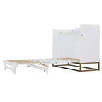 Letto a scomparsa Queen Murphy Bed con gambe dorate, letto a scomparsa Queen Size con armadio per camera degli ospiti o ufficio