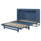 Letto a scomparsa Queen Murphy Bed con gambe dorate, letto a scomparsa Queen Size con armadio per camera degli ospiti o ufficio