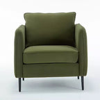 Homy Casa Poltrona moderna in velluto con cuscino e gambe in metallo, poltrona imbottita confortevole per soggiorno, camera da letto o angolo lettura, verde