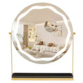 Round Vanity Mirror with Removable Storage Box, Three Colors Dimmable, 360Rotatable, Suitable for Desktop, Bedroom, Easy Assembly, Gold