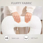 Sedia da Scrivania senza Braccioli, Sedia da Ufficio, Sedia Girevole per Vanity con Ruote e Rivestimento in Teddy Fleece a Cuore