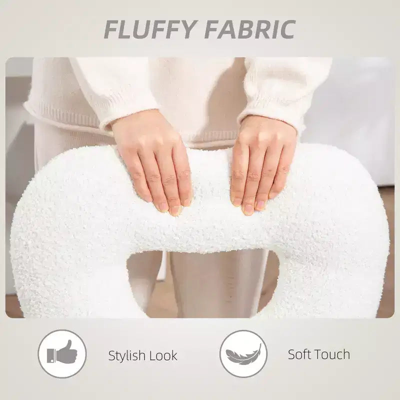 Sedia da Scrivania senza Braccioli, Sedia da Ufficio, Sedia Girevole per Vanity con Ruote e Rivestimento in Teddy Fleece a Cuore