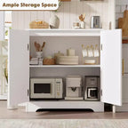 31.5Credenza mobile da buffet - Credenza contenitore con 2 ante e ripiani in rattan, moderna consolle per soggiorno, cucina, ingresso