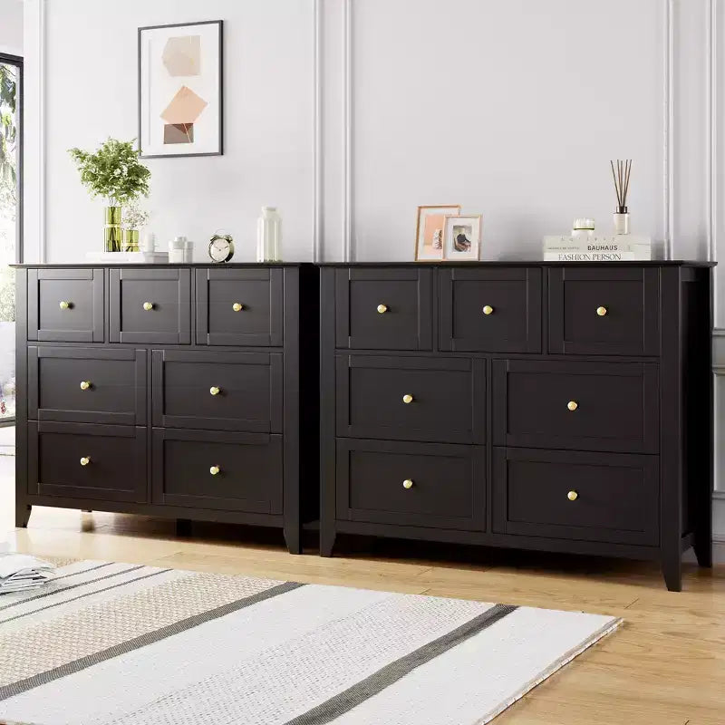 Cassettiera Acekool a 7 cassetti, cassettiera moderna in legno, cassetti profondi e piano ampio, anti-ribaltamento di sicurezza, per camera da letto, soggiorno