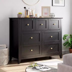 Acekool 7 Drawer Dresser, Modern Wood Chest, Deep Storage Drawers & Wide Top, Safety Anti-Tip, for Bedroom, Living Room