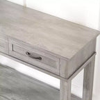 Tavolo da ingresso da 54", Tavolo consolle con 3 cassetti portaoggetti, Tavolino da divano in legno a 3 ripiani in stile rustico, Tavoli da ingresso per corridoio, soggiorno
