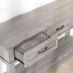 Tavolo da ingresso da 54", Tavolo consolle con 3 cassetti portaoggetti, Tavolino da divano in legno a 3 ripiani in stile rustico, Tavoli da ingresso per corridoio, soggiorno