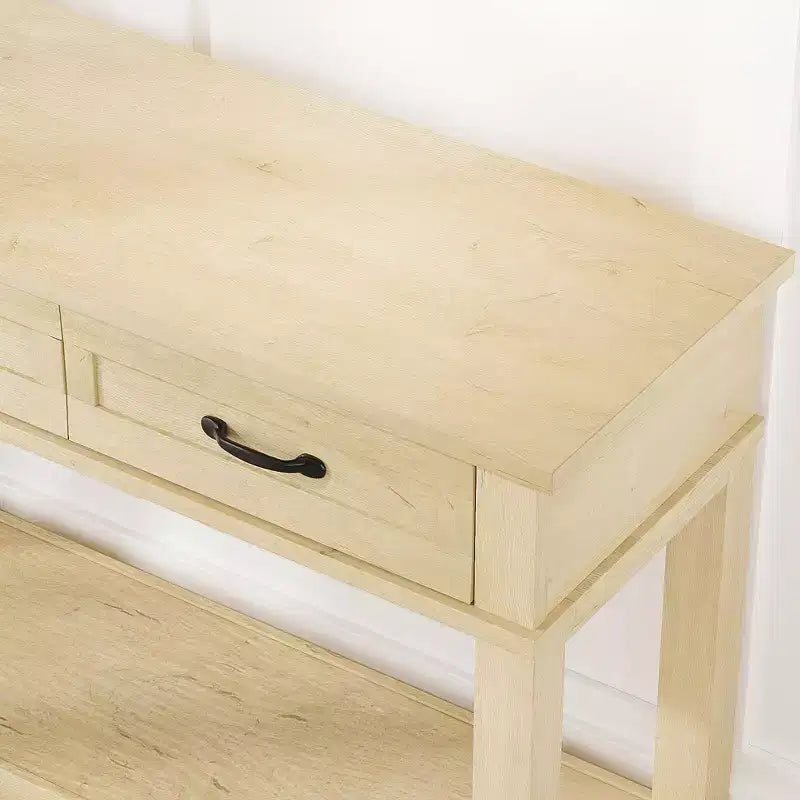 Tavolo da ingresso da 54", Tavolo consolle con 3 cassetti portaoggetti, Tavolino da divano in legno a 3 ripiani in stile rustico, Tavoli da ingresso per corridoio, soggiorno