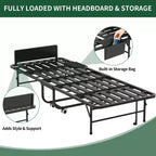 Bellemave Letto Pieghevole 75 con Testiera Regolabile e 5 Memory Foam, Letto Pieghevole Salvaspazio per Ospiti, Facile da Montare